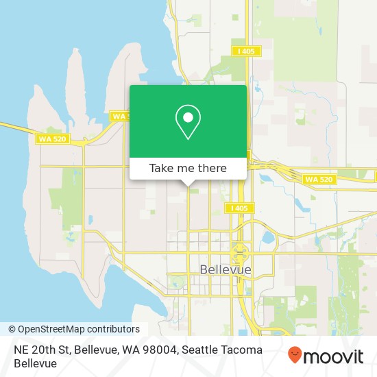 Mapa de NE 20th St, Bellevue, WA 98004