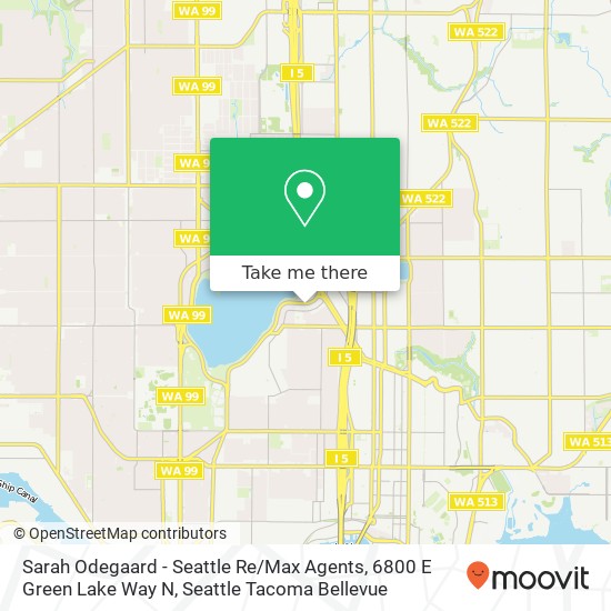 Mapa de Sarah Odegaard - Seattle Re / Max Agents, 6800 E Green Lake Way N