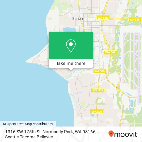 Mapa de 1316 SW 175th St, Normandy Park, WA 98166