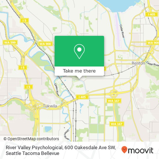 Mapa de River Valley Psychological, 600 Oakesdale Ave SW
