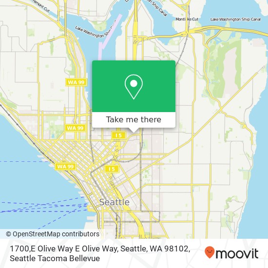 Mapa de 1700,E Olive Way E Olive Way, Seattle, WA 98102