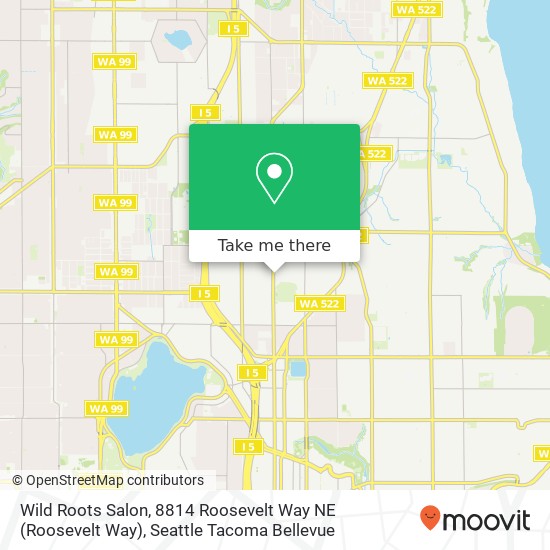 Mapa de Wild Roots Salon, 8814 Roosevelt Way NE