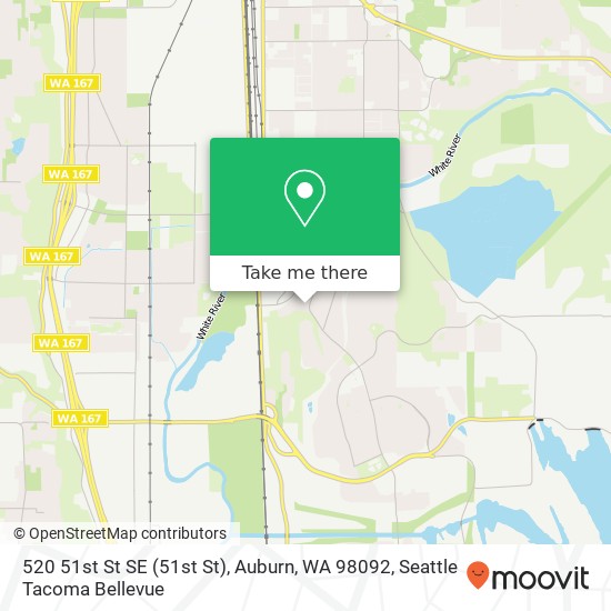 Mapa de 520 51st St SE (51st St), Auburn, WA 98092