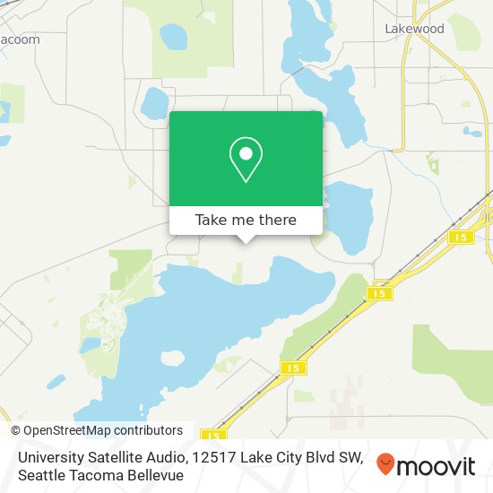 University Satellite Audio, 12517 Lake City Blvd SW map