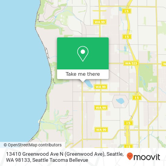 Mapa de 13410 Greenwood Ave N (Greenwood Ave), Seattle, WA 98133