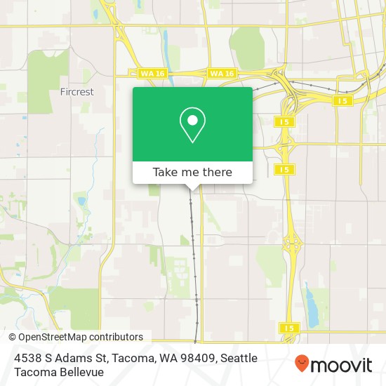 Mapa de 4538 S Adams St, Tacoma, WA 98409