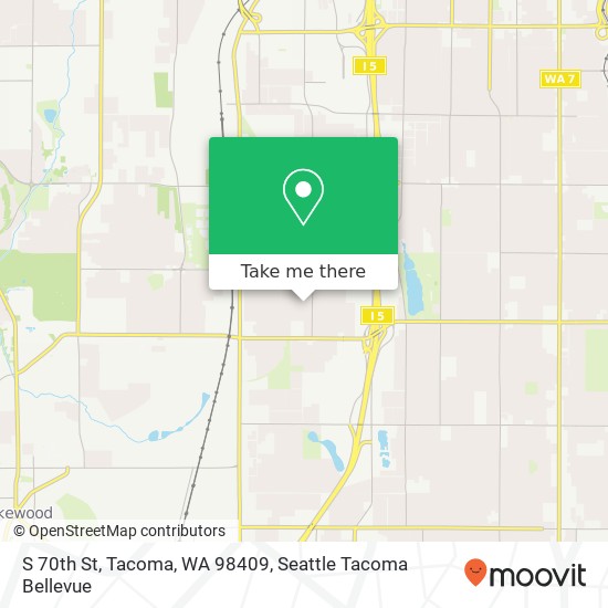 Mapa de S 70th St, Tacoma, WA 98409