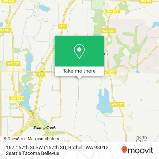 Mapa de 167 167th St SW (167th St), Bothell, WA 98012