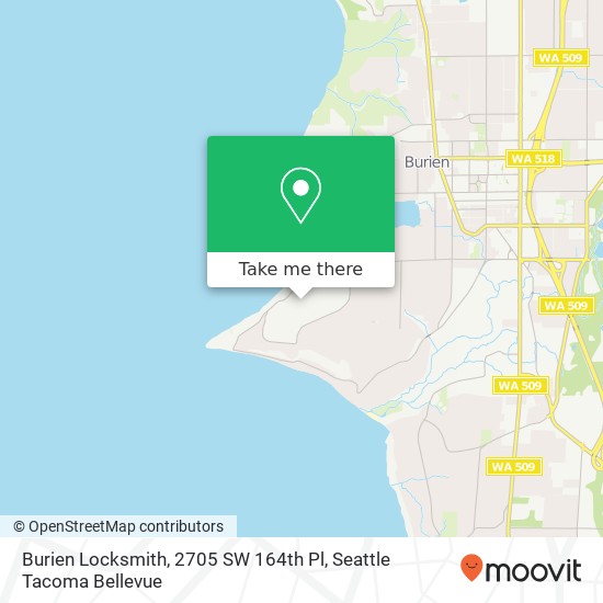 Mapa de Burien Locksmith, 2705 SW 164th Pl