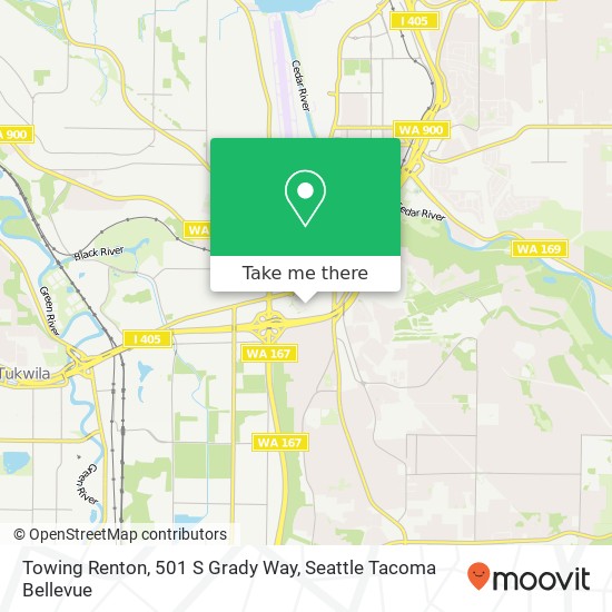 Mapa de Towing Renton, 501 S Grady Way