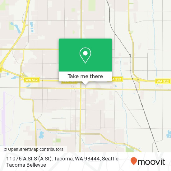 Mapa de 11076 A St S (A St), Tacoma, WA 98444