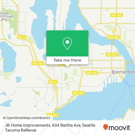 Mapa de JB Home Improvements, 604 Bertha Ave