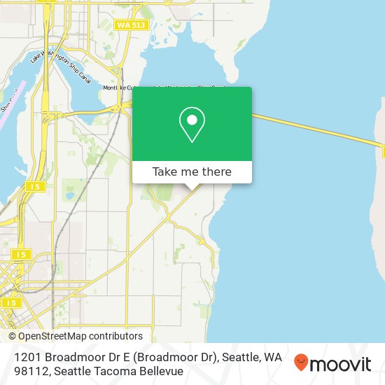 Mapa de 1201 Broadmoor Dr E (Broadmoor Dr), Seattle, WA 98112