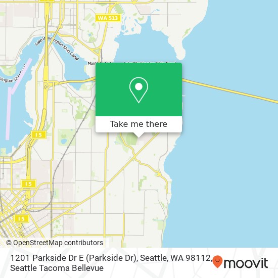 Mapa de 1201 Parkside Dr E (Parkside Dr), Seattle, WA 98112