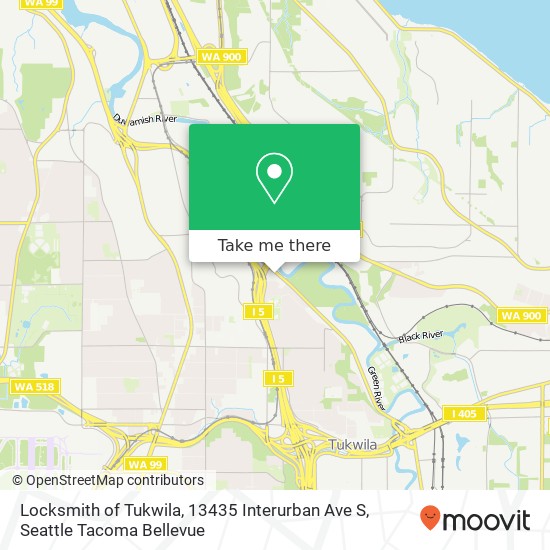 Locksmith of Tukwila, 13435 Interurban Ave S map