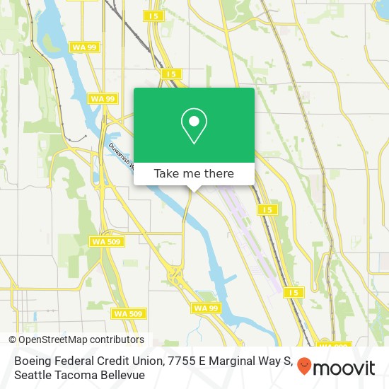 Mapa de Boeing Federal Credit Union, 7755 E Marginal Way S