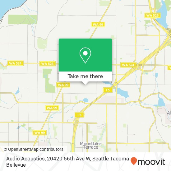 Mapa de Audio Acoustics, 20420 56th Ave W