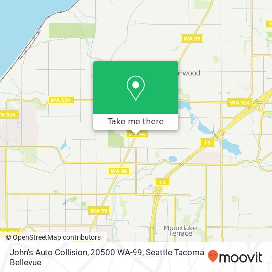 Mapa de John's Auto Collision, 20500 WA-99