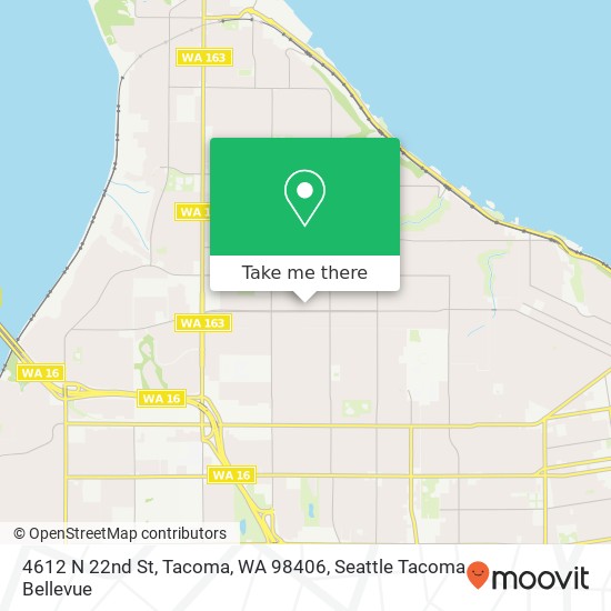 Mapa de 4612 N 22nd St, Tacoma, WA 98406