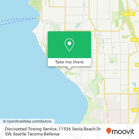 Mapa de Discounted Towing Service, 11536 Seola Beach Dr SW