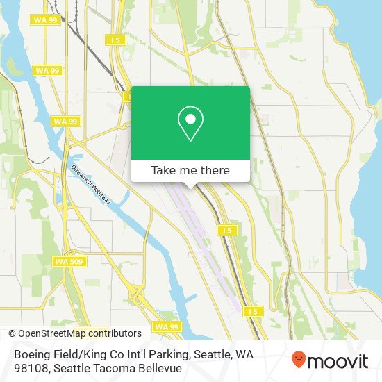 Mapa de Boeing Field / King Co Int'l Parking, Seattle, WA 98108