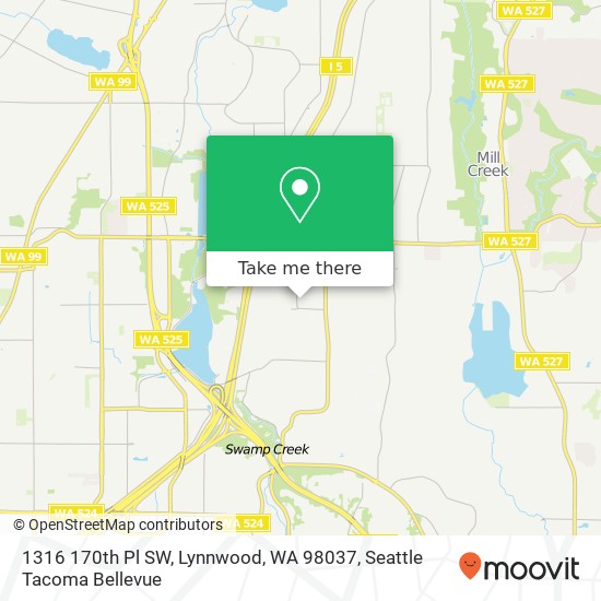 Mapa de 1316 170th Pl SW, Lynnwood, WA 98037