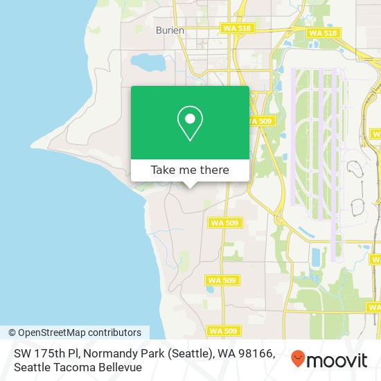 Mapa de SW 175th Pl, Normandy Park (Seattle), WA 98166