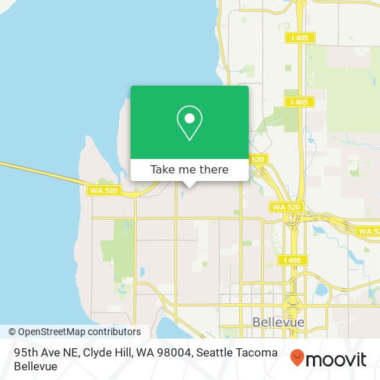 95th Ave NE, Clyde Hill, WA 98004 map