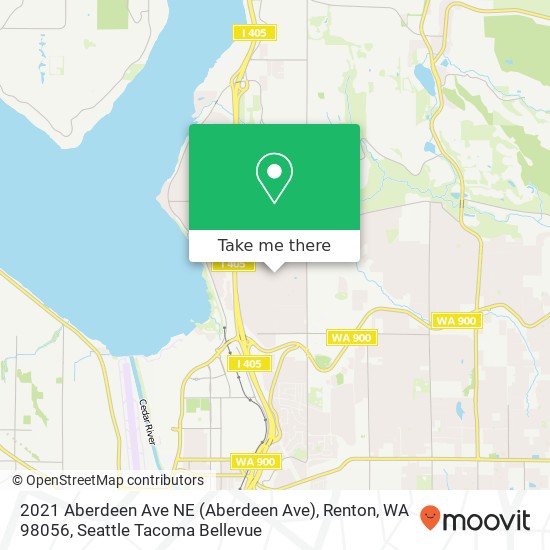 Mapa de 2021 Aberdeen Ave NE (Aberdeen Ave), Renton, WA 98056