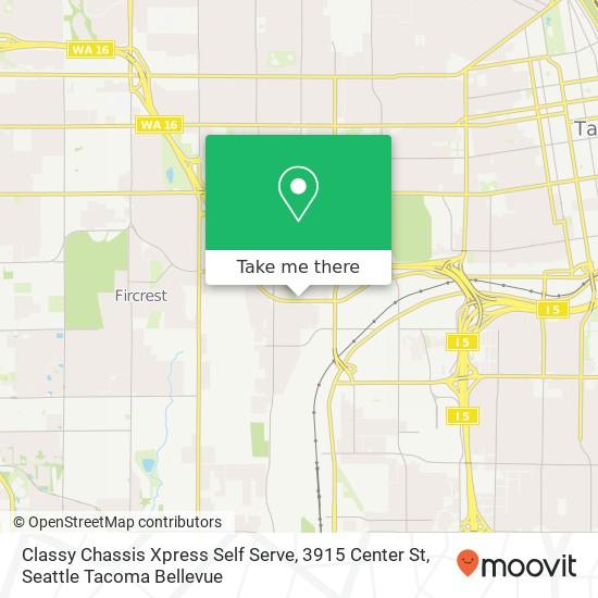 Mapa de Classy Chassis Xpress Self Serve, 3915 Center St