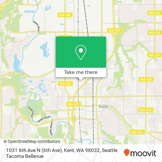 1031 6th Ave N (6th Ave), Kent, WA 98032 map