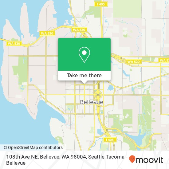 Mapa de 108th Ave NE, Bellevue, WA 98004