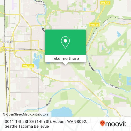 Mapa de 3011 14th St SE (14th St), Auburn, WA 98092
