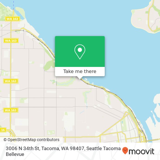 Mapa de 3006 N 34th St, Tacoma, WA 98407
