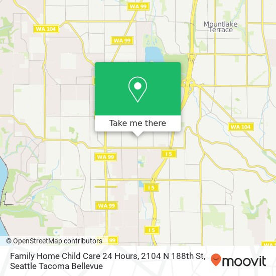 Mapa de Family Home Child Care 24 Hours, 2104 N 188th St