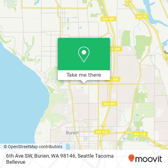 Mapa de 6th Ave SW, Burien, WA 98146