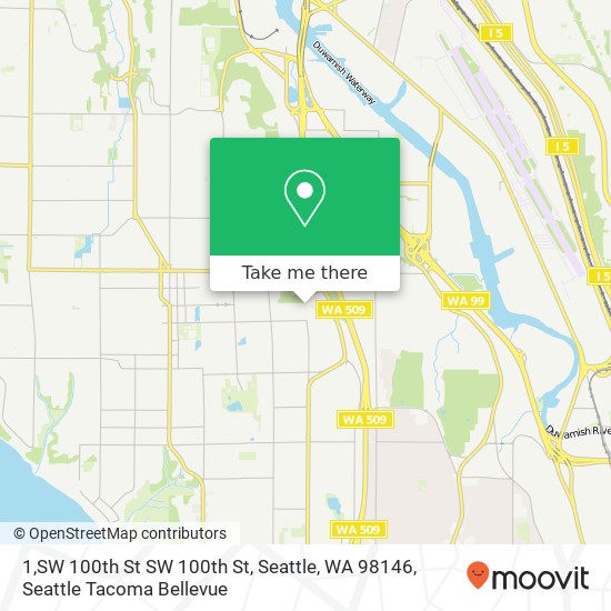 Mapa de 1,SW 100th St SW 100th St, Seattle, WA 98146