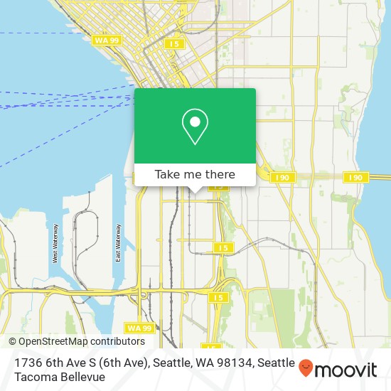 Mapa de 1736 6th Ave S (6th Ave), Seattle, WA 98134