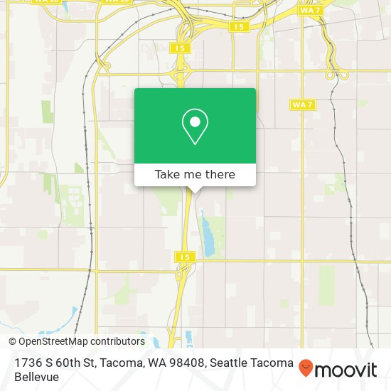 Mapa de 1736 S 60th St, Tacoma, WA 98408