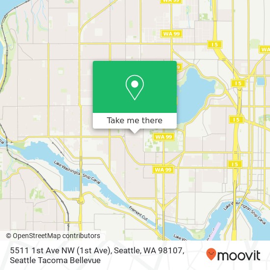 Mapa de 5511 1st Ave NW (1st Ave), Seattle, WA 98107