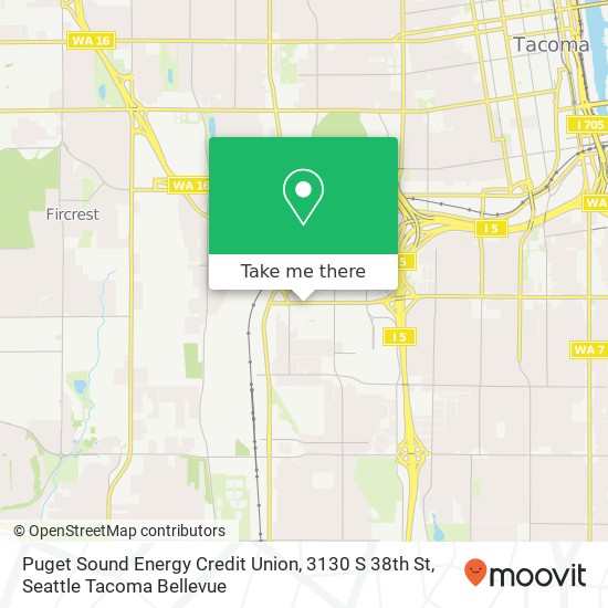 Mapa de Puget Sound Energy Credit Union, 3130 S 38th St