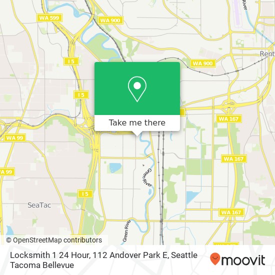 Mapa de Locksmith 1 24 Hour, 112 Andover Park E