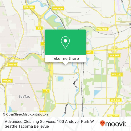 Mapa de Advanced Cleaning Services, 100 Andover Park W