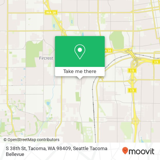 Mapa de S 38th St, Tacoma, WA 98409