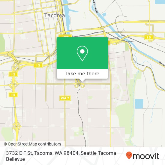 Mapa de 3732 E F St, Tacoma, WA 98404