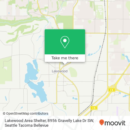 Lakewood Area Shelter, 8956 Gravelly Lake Dr SW map