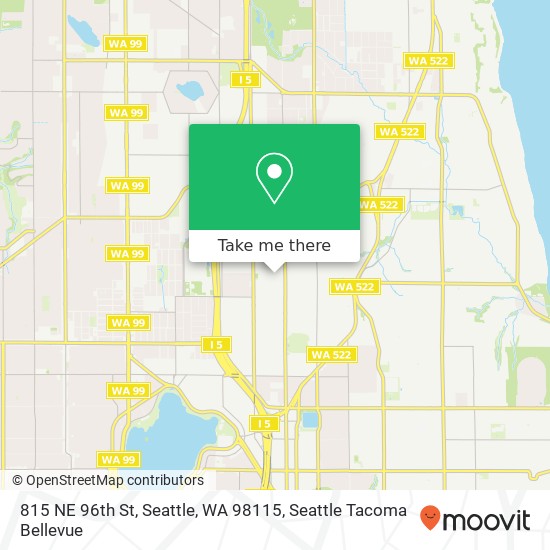 Mapa de 815 NE 96th St, Seattle, WA 98115