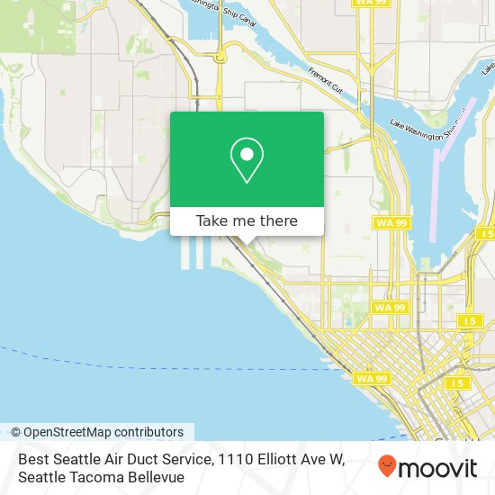 Mapa de Best Seattle Air Duct Service, 1110 Elliott Ave W