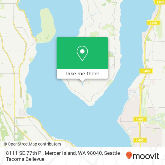 Mapa de 8111 SE 77th Pl, Mercer Island, WA 98040