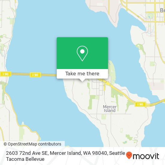 Mapa de 2603 72nd Ave SE, Mercer Island, WA 98040